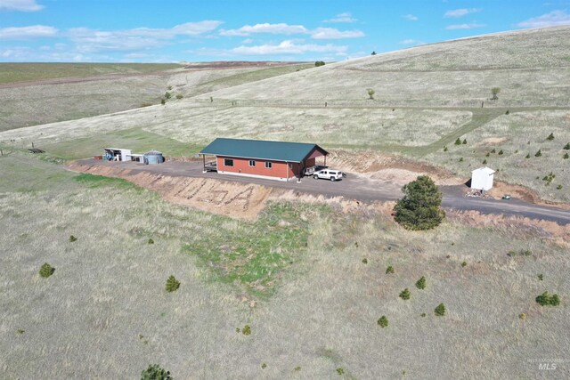 drone / aerial view with a rural view