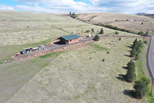 aerial view with a rural view