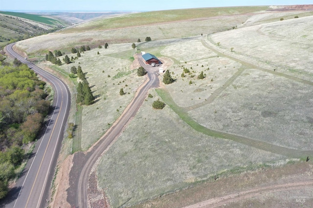 aerial view featuring a rural view