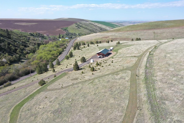 birds eye view of property featuring a mountain view