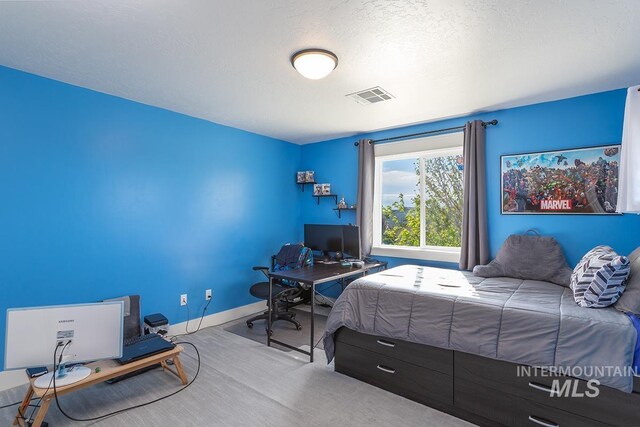 3713 W Ladle Rapids St, Meridian, ID 83646 - bedroom with baseboards, a textured ceiling, visible vents, and carpet