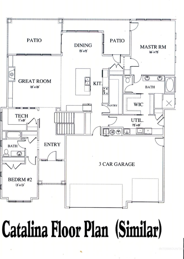 3713 W Ladle Rapids St, Meridian, ID 83646 - floor plan