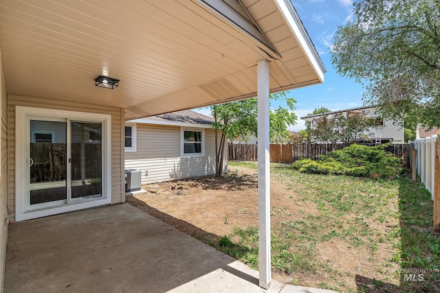 64 Borah, Nampa, ID 83651 - fenced backyard featuring a patio and central AC