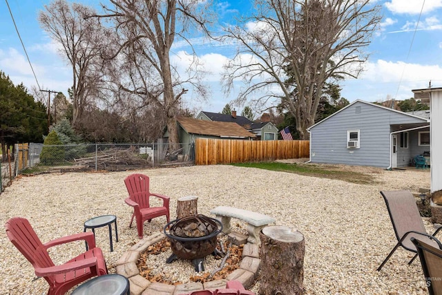 2517/2519 N 21st, Boise, ID 83702 - view of yard with a fire pit and a fenced backyard