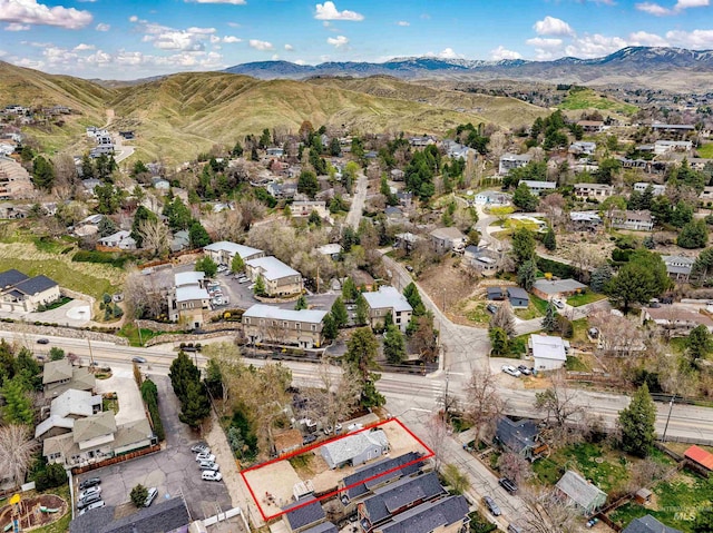2517/2519 N 21st, Boise, ID 83702 - drone / aerial view featuring a residential view and a mountain view