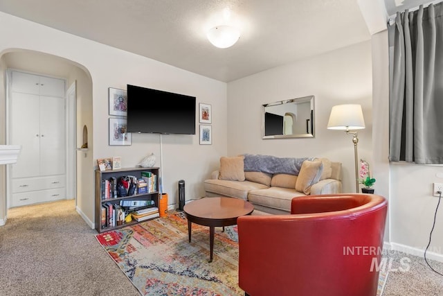 2517/2519 N 21st, Boise, ID 83702 - carpeted living room with arched walkways and baseboards