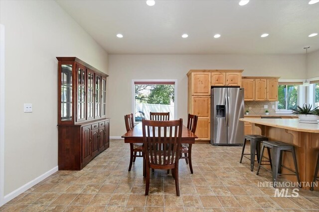 dining space with a wealth of natural light