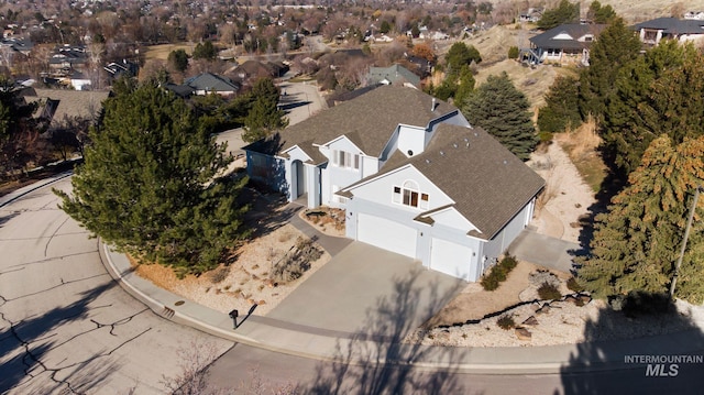 aerial view with a residential view