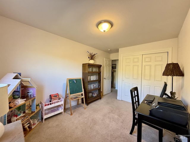 view of carpeted office