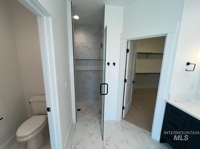 11233 S Saylis Pl, Kuna, ID 83634 - bathroom with a shower with door, vanity, and toilet