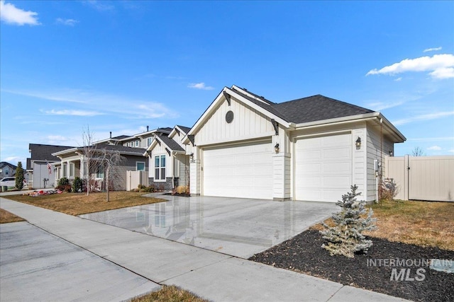 single story home featuring a garage