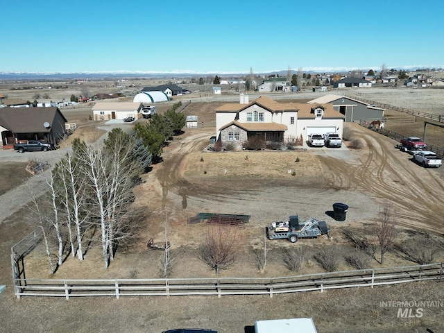 drone / aerial view with a rural view