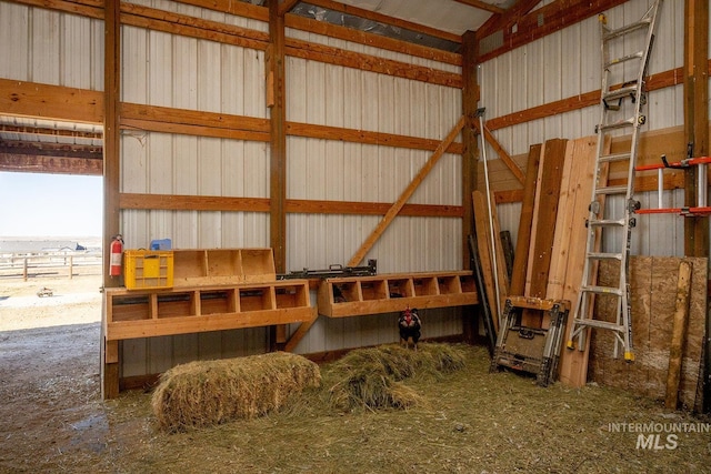 garage featuring metal wall