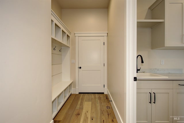 1149 E Crescendo St, Meridian, ID 83642 - mudroom featuring a sink and light wood finished floors