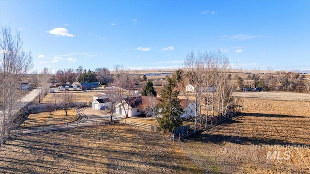 drone / aerial view featuring a rural view