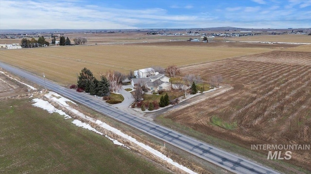 drone / aerial view with a rural view