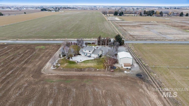 drone / aerial view with a rural view