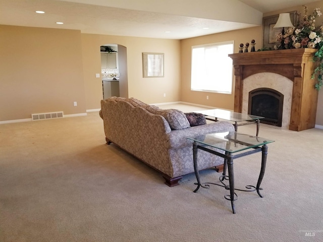 view of carpeted living room