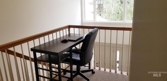 interior space featuring carpet flooring