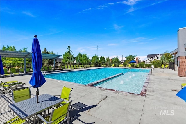 view of pool with a patio