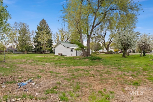 view of yard with fence