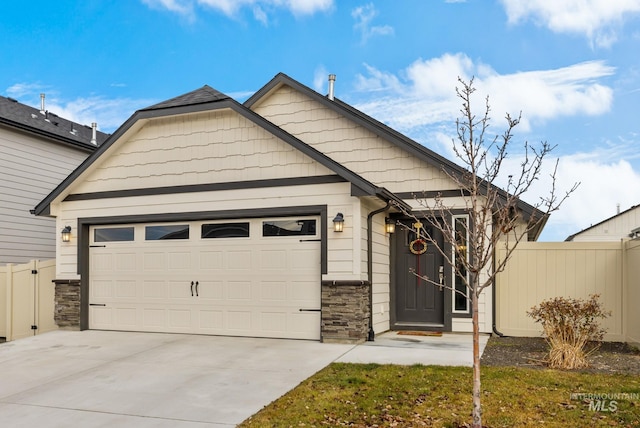 view of front of house with a garage