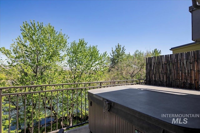 3602 N Prospect Way, Garden City, ID 83714 - wooden deck featuring a hot tub