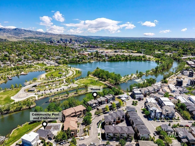 3602 N Prospect Way, Garden City, ID 83714 - aerial overview of property's location featuring nearby suburban area and a nearby body of water