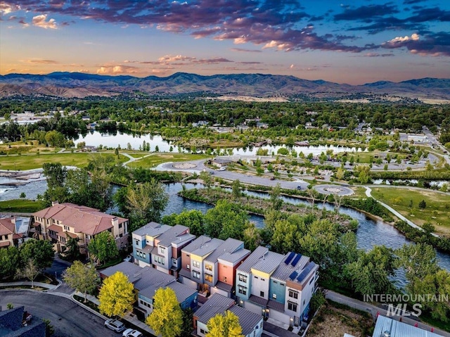 3602 N Prospect Way, Garden City, ID 83714 - aerial perspective of suburban area with a water and mountain view