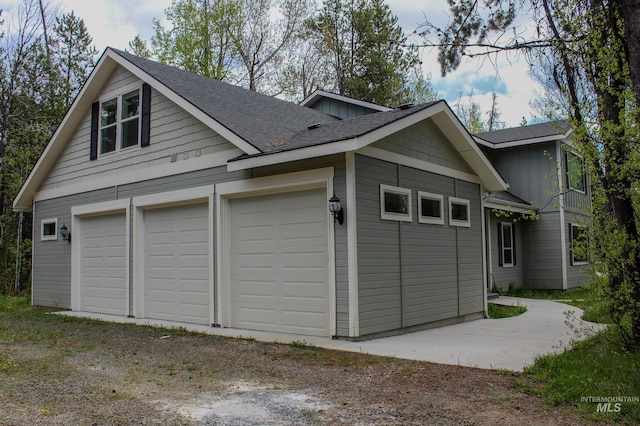 view of garage