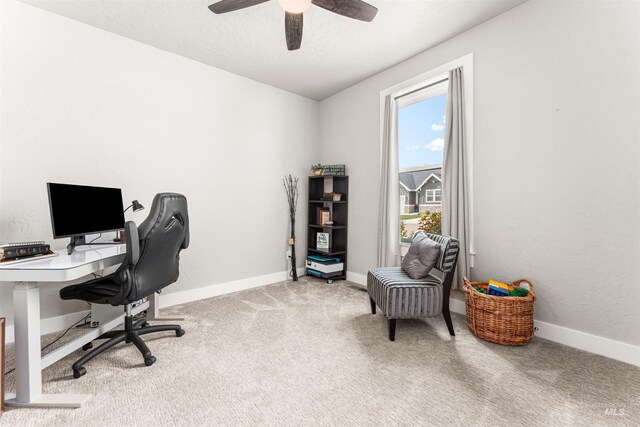 1670 Mary Hill Ave, Middleton, ID 83644 - office space with carpet floors, baseboards, and ceiling fan