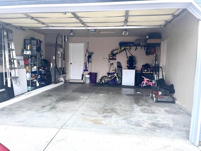 garage with water heater