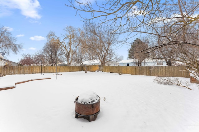 view of snowy yard