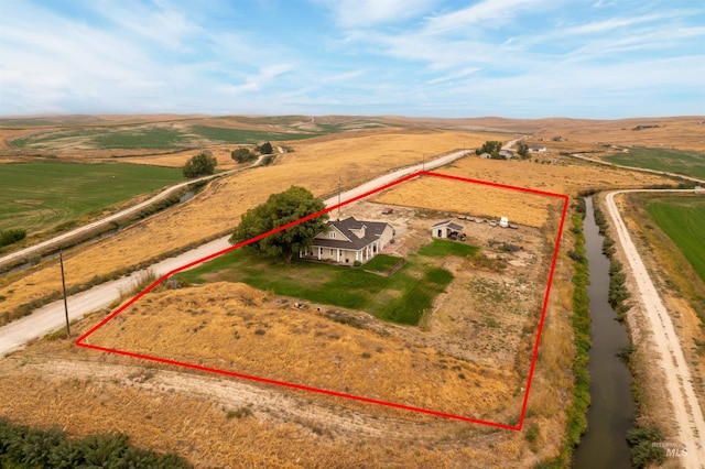 drone / aerial view featuring a rural view