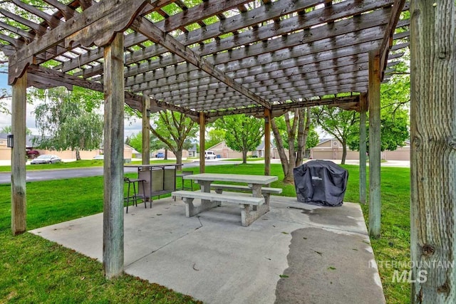 8079 W Beckton Ln, Garden City, ID 83714 - view of patio / terrace with a pergola and grilling area