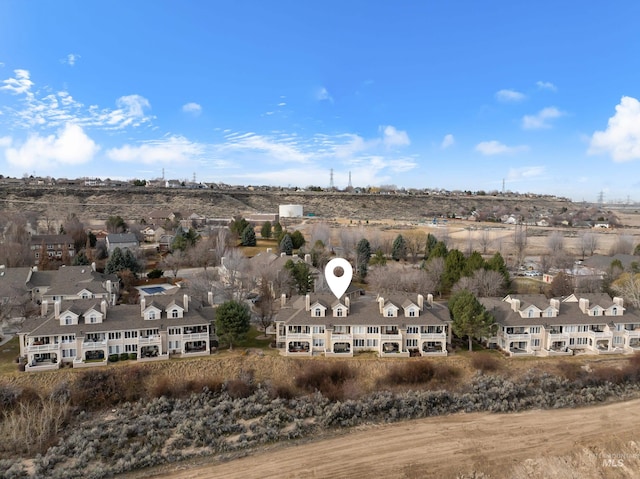 aerial view with a residential view