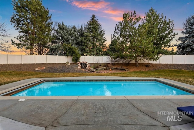 view of pool with a fenced in pool and a fenced backyard