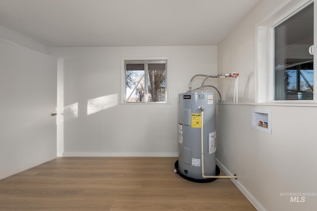 utility room with electric water heater