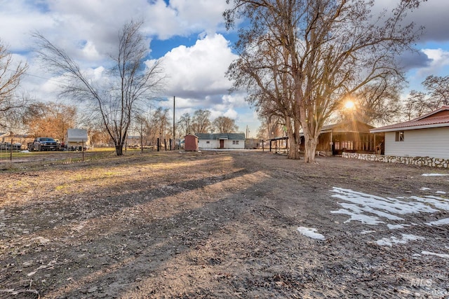 view of yard featuring fence