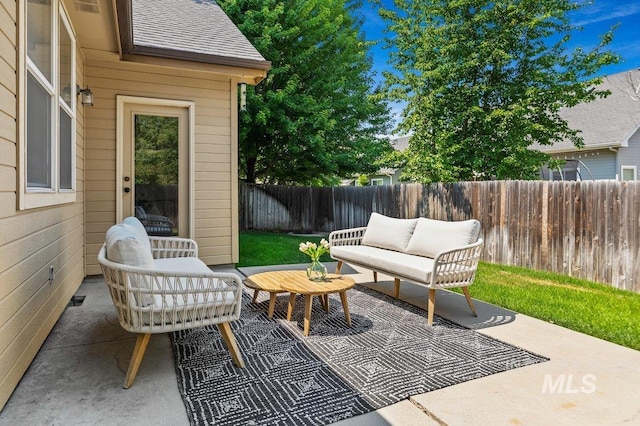 view of patio / terrace featuring outdoor lounge area