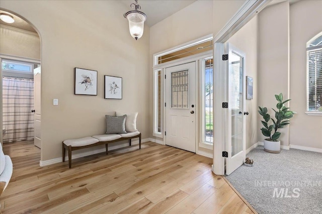 entryway featuring light hardwood / wood-style flooring