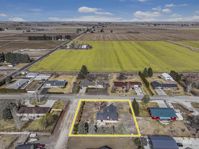 aerial view with a rural view