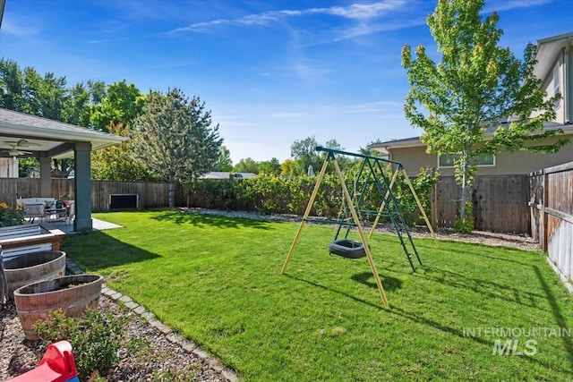 1765 E Bergeson St, Boise, ID 83706 - view of yard featuring a playground and a ceiling fan