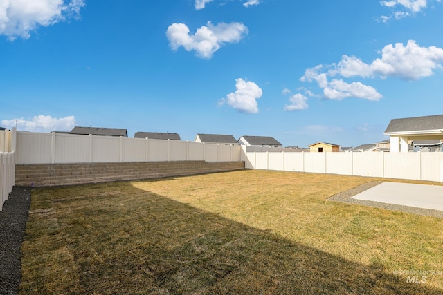 view of yard featuring a patio area