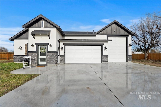 view of front facade with a garage