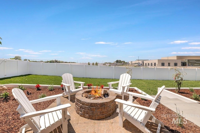 968 Gregory Way, Twin Falls, ID 83301 - fenced backyard with an outdoor fire pit