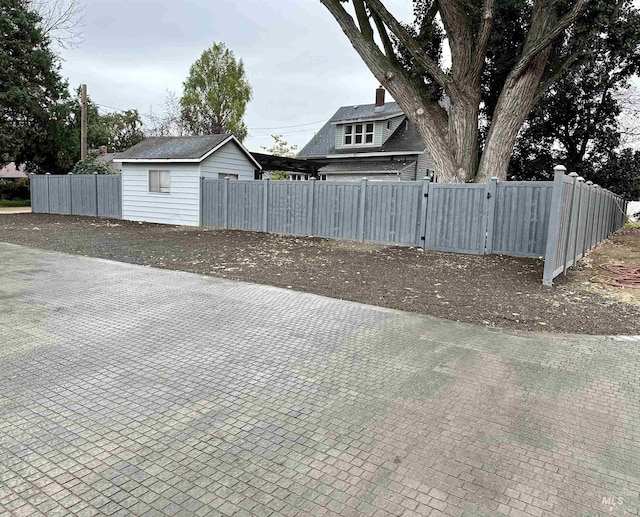 view of yard with a gate and fence