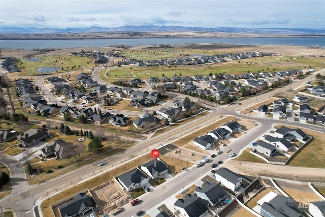 drone / aerial view with a residential view