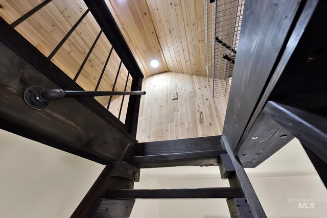 1219 N Indiana, Caldwell, ID 83605 - stairs with wood ceiling and lofted ceiling
