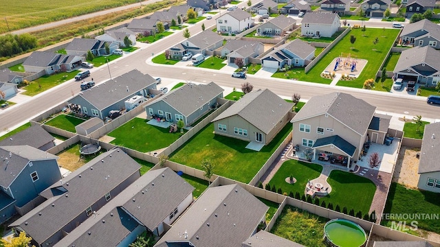 aerial view with a residential view